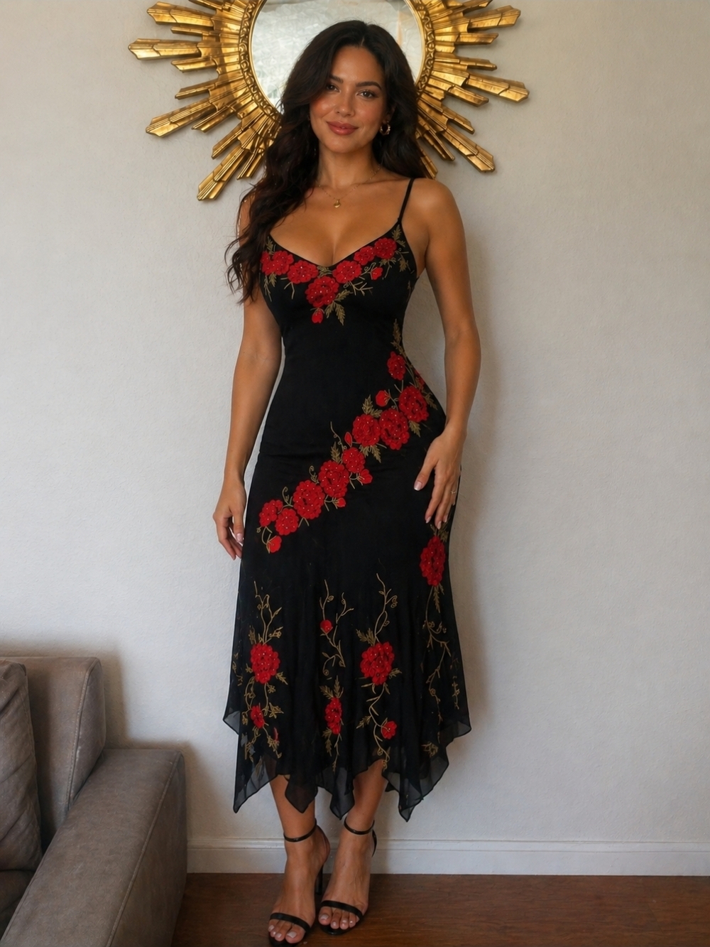Sue Wong Nocturne Black Slip Silk Dress - Picture 3 of 9